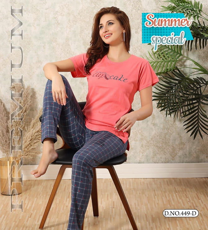 Summer Special Vol 449 Hosiery Cotton Night Suits Catalog
